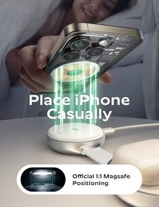 LISEN Chargeur Magnétique Rapide Qi2 15W Station de Recharge Sans Fil Pliable 3-en-1 pour iPhone 17 16 Apple Watch <span class=keywords><strong>AirPods</strong></span> Voyage - Product Image 4