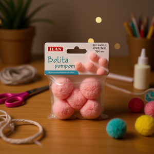 Il Pink <b>Wool</b> Pompom 3.5 Cm <b>Craft</b> Decor For Diy Projects - Product Image 3
