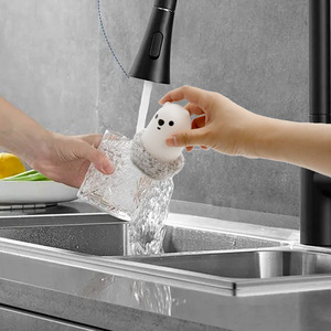 Cute Cartoon Bear Kitchen Cleaning <b>Brush</b> Steel <b>Wire</b> Detachable For Pots Pans Bowls - Product Image 2