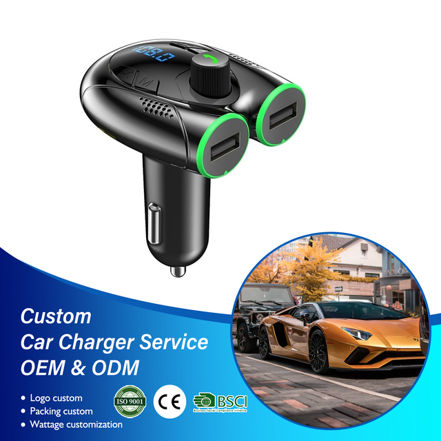 Portable Car Kit PD Fast Charge Dual USB Port Phone Charger BT5.0 -MP3 Player Wireless FM Receiver FM Transmitter 1 Year