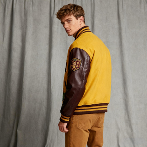 Op maat gemaakte OEM leren hoes met geborduurd logo, streetwear leren jack, plus size, vintage <span class=keywords><strong>baseball</strong></span> varsity jack voor heren - Product Image 3