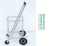 Chariot de courses pliable multifonctionnel robuste pour supermarché et cuisine avec roues