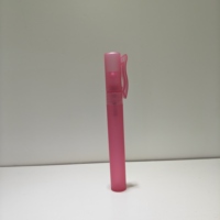 Flacon pulvérisateur rose givré de 15 ml en forme de stylo avec clip, atomiseur portable rechargeable pour parfum, alcool, liquide, emballage de voyage