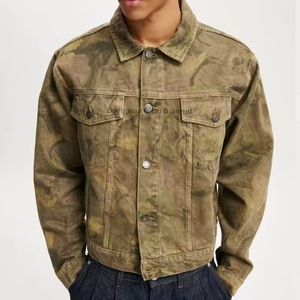 Fabricant personnalisé Veste <span class=keywords><strong>camouflage</strong></span> en denim sergé imprimé arbre complet Veste en jean <span class=keywords><strong>camouflage</strong></span> en coton à boutons pour hommes - Product Image 2