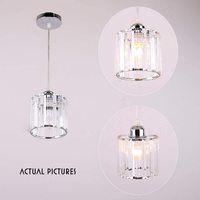 Lampe suspendue vintage en cristal avec finition chromée argentée, luminaire de plafond pour salle à manger, restaurant, suspension simple, livraison directe, vente flash