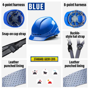 고품질 ABS 인기 판매 풀 브림 건설 헬멧 산업용 보호 헤드 세이프티 기어 작업자용 하드 햇 - Product Image 2