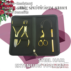 Juego de Herramientas Profesionales para Extensiones de Cabello de Acero Inoxidable Plateado, Alicates para Remover Extensiones, Tijeras y Agujas de Crochet - Product Image 2