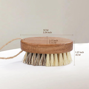 Cepillo de Limpieza Ovalado de <span class=keywords><strong>Madera</strong></span> Maciza con Cerdas de Sisal, el Más Vendido, para Frutas y Verduras, para Uso en la Cocina - Product Image 1