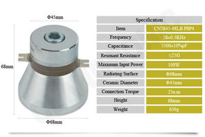 Transductor piezoeléctrico ultrasónico 28kHz 100W - Product Image 2