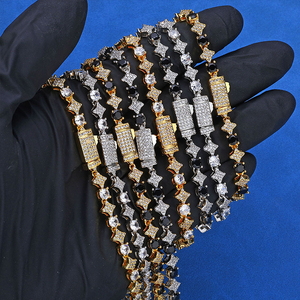 Pulsera de Moissanita Chapada en Oro de 18K con Incrustaciones de Diamantes Simulados VVS de Alta Calidad, Modelo RINNTIN XP108 - Product Image 3