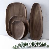 Ensemble de Plats à Dîner en Noyer Noir d'Amérique du Nord de Luxe Personnalisé Irrégulier Cadeau de Quatre ou Plus pour la Maison et la Salle à Manger