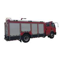 Truk Pemadam Kebakaran Tangki Euro 3 Sinotruk HOWO 4x2 Tangki Air 5000L Mesin Diesel Yuchai 160 Tenaga Kuda Ban 10.00R20