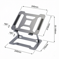 Support ergonomique réglable pour ordinateur portable en acier laminé à froid, avec inclinaison à 180 degrés et réglage en hauteur pour bureau