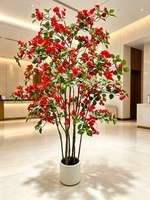 Décoration de bureau à domicile, centre de table de mariage, plante artificielle en pot, bougainvillier en soie, arbre fleuri artificiel