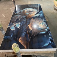 Panneau mural imperméable en PVC certifié durable, décoration intérieure imprimée en 5D, feuille de marbre, ardoise carbone 3 mm