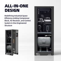 Compresseur d'air à vis rotatif portable silencieux PMVF industriel à économie d'énergie 220V 7.5KW/10HP avec sécheur et réservoir 50L pour réparation automobile