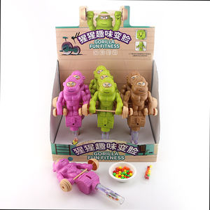 Cara divertida que cambia gorila levantamiento de pesas mancuerna juguete caramelo - Product Image 2