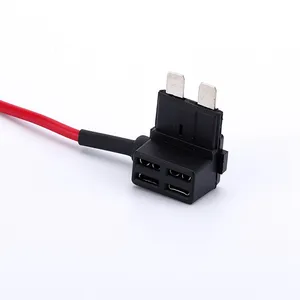 automobile black fuses holder 10cm 16 AWG 3A Waterproof Auto Inline middler Glass Fuse Holder