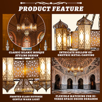 Lampe islamique personnalisée, cadre en fer, lustre LED pour palais, mosquée, salle à manger