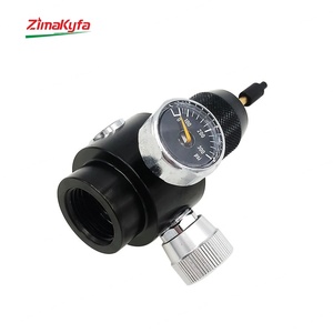 อะแดปเตอร์ CO2 สีดำ อลูมิเนียมอัลลอยด์ Zimakyfa ชุดติดตั้งแคปซูล CO2 12 กรัม เครื่องเติมลมแบบเร็วสำหรับเครื่องมือลม  ตัวควบคุมแรงดัน 0-200 PSI รุ่น OEM CQJT-REG - Product Image 3