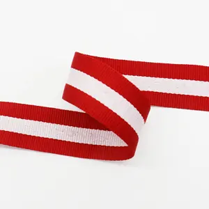 Factory Wholesale Customize Webbing Ribbon Multi-color Flat Tape Polyester Tape Elastic Ribbon Stripe
