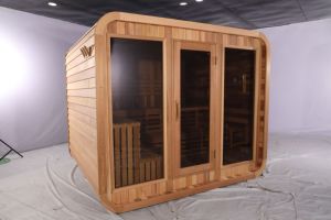 Moderno cedro rosso elettrico Sauna esterna e bagno turco con <span class=keywords><strong>stufa</strong></span> costruzione in legno massiccio - Product Image 3