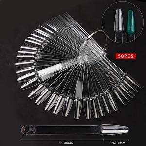 50pcs faux ongles conseils Nail Art en forme d'éventail Palette carte affichage acrylique pratique <span class=keywords><strong>nuancier</strong></span> pour vernis à ongles avec anneau clair - Product Image 5