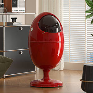 High Footed Waste <b>Bin</b> Round White Indoor Sealed Design Living Room <b>Large</b> Capacity Storage <b>Bin</b> - Product Image 2
