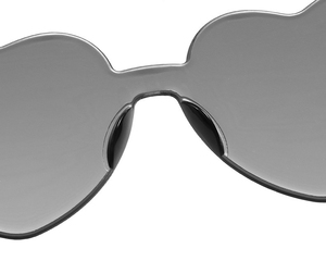 Lunettes de soleil unisexes pour hommes et femmes, style rétro, grande monture, de marque, design personnalisé, en forme de cœur, sans monture - Product Image 4