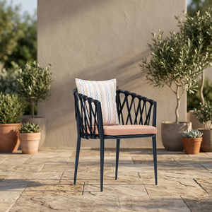 Black Aluminum Frame <b>Rocking</b> Garden <b>Chair</b> with Cushioned Seat-Outdoor Patio Furniture - Product Image 2