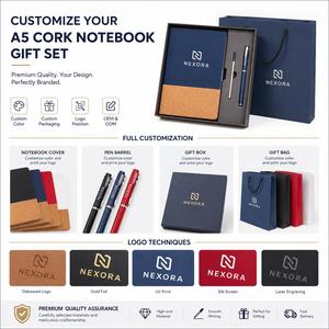 Set de Regalo Corporativo Personalizado: Cuaderno A5 de Corcho con Bolígrafo y Recambio, Cubierta Ecológica, Caja de Regalo, Bolsa, Regalos Promocionales para Empresas, Proveedor al por Mayor, Kit OEM - Product Image 4