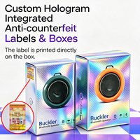 Boîte d'enceinte Bluetooth anti-contrefaçon avec hologramme personnalisé, vérification par code QR et finition UV sélective pour la vente en gros OEM de marques audio