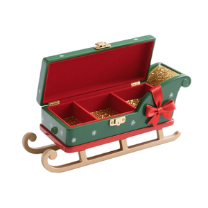 Handmade giáng sinh nhựa Sleigh hộp lưu trữ nhỏ lễ hội đính Organizer với nắp cho kỳ nghỉ Home & <span class=keywords><strong>Xmas</strong></span> quà tặng trang trí nội thất - Product Image 1
