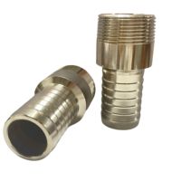 Tornillo de lengüeta para manguera de acero inoxidable 304 316 de gran tamaño, adaptador reductor de manguera, pezón con rosca macho G3/4