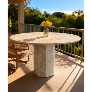 Modern Living Room Marble European Coffee <b>Table</b> Minimalist Design Round Shape <b>Dining</b> - Product Image 4