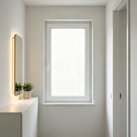 Ventana Abatible de PVC con Herrajes Completos para Proyectos Inmobiliarios en el Extranjero, Suministro Integral al por Mayor
