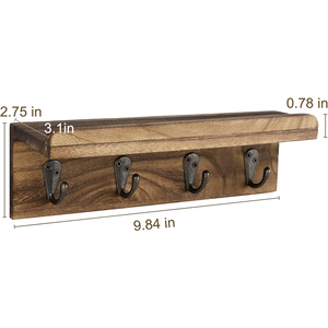 Organizador de Llaves de Madera con 4 Ganchos, Organizador de Correo de Pared para Entrada, Sala de Estar, Baño y Oficina, Personalizable al por Mayor - Product Image 1