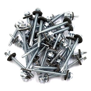 Tornillos Autoperforantes de Cabeza Hexagonal 6.3x38, Zincados, con Arandela EPDM, para Techos - Product Image 1