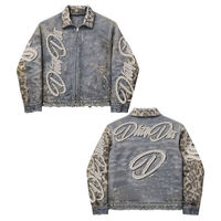 Veste en coton avec logo brodé en sergé de coton sur toile vintage pour hommes