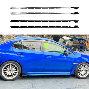 Amp-Z Side Skirts Piano Black Carbon Fiber Texture For Subaru WRX STI VA 2015-2021 Matte Finish Body Kit - Product Image 1