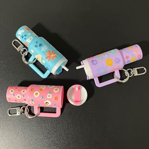2026 New Pvc Mini <b>Water</b> <b>Bottle</b> Cute Insulated Cup Pendant Change <b>Clip</b> Keychain - Product Image 3