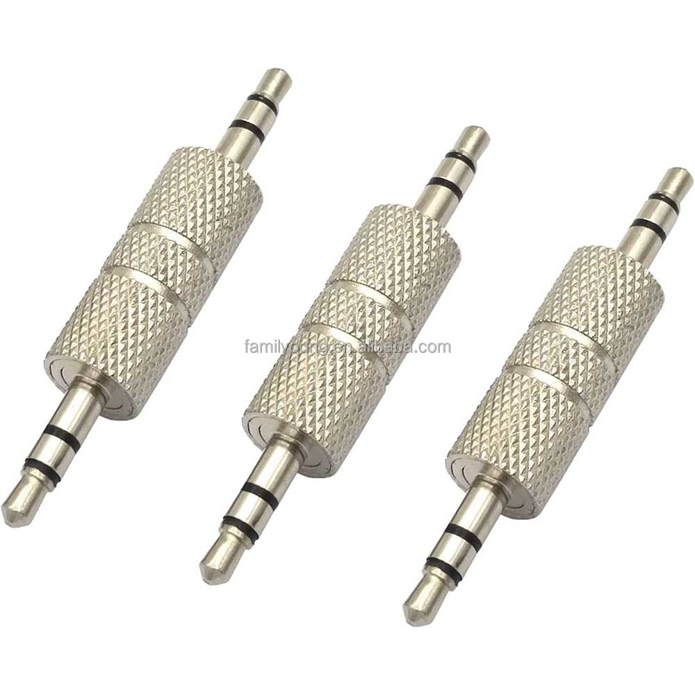 Adattatore Audio Stereo da 3,5mm Maschio a Maschio, Connettore Jack 3,5 per Cuffie, Accoppiatore Professionale per Audio Auto, Connettore AUX in Lega