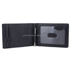 Regalo de Aniversario para Esposo o <span class=keywords><strong>Novio</strong></span>, Cartera Delgada con Clip para Billetes de Fibra de Carbono y Cuero con Protección RFID - Product Image 3