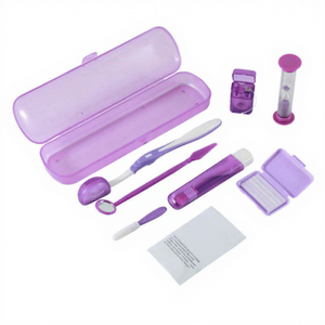 Kit de Higiene Bucal Portátil, Set de Cepillo de Dientes de Viaje, Hilos Dentales, Espejo Dental, Herramientas de Limpieza en Estuche - Product Image 1