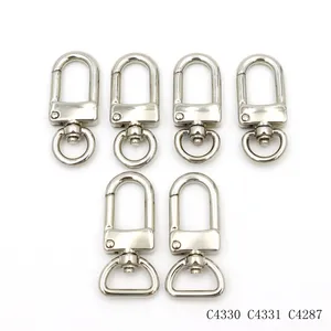 Chaveiro artesanal DIY acessórios 19mm com fecho de anel giratório chaveiro hardware para fazer bolsas de couro