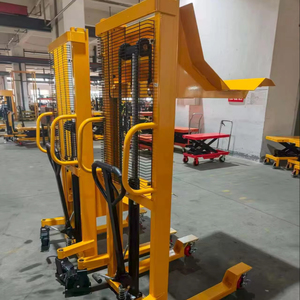 Sollevatore Idraulico Manuale 1T per Rotoli, Altezza di Sollevamento 1,5m, Carrello per Movimentazione e Impilamento di Materiali Cilindrici - Product Image 1