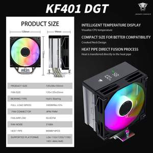 Enfriador de CPU Jungle Leopard KF401 PWM LED con 4 tubos de calor directos, procesador de 220W TDP para AM4/AM5 Intel LGA115x 1200 1700 - Product Image 6