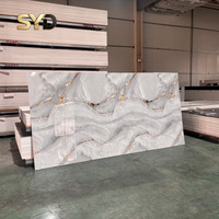 Panneau mural en PVC effet marbre UV, ignifuge, mat ou brillant, étanche, résistant au feu, texture pour murs intérieurs domestiques