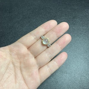 S925 Pure Silver Diamond Inlaid <b>Ring</b> Xiuyu White <b>Ice</b> Material High-End Fashionable Versatile New Chinese Style One Size - Product Image 4