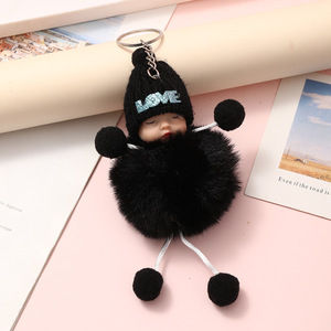 Offre Spéciale – Porte-clés en fausse fourrure <span class=keywords><strong>de</strong></span> lapin, poupée <span class=keywords><strong>de</strong></span> sommeil écologique et durable, breloque en peluche douce <span class=keywords><strong>pour</strong></span> clé <span class=keywords><strong>de</strong></span> voiture, sac ou téléphone - Product Image 2